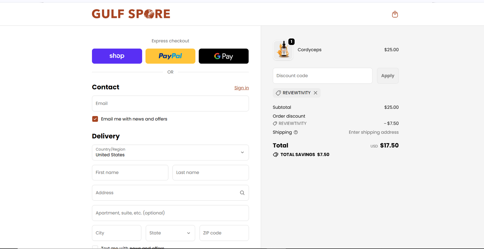 Gulf Spore Coupon Code 2026```